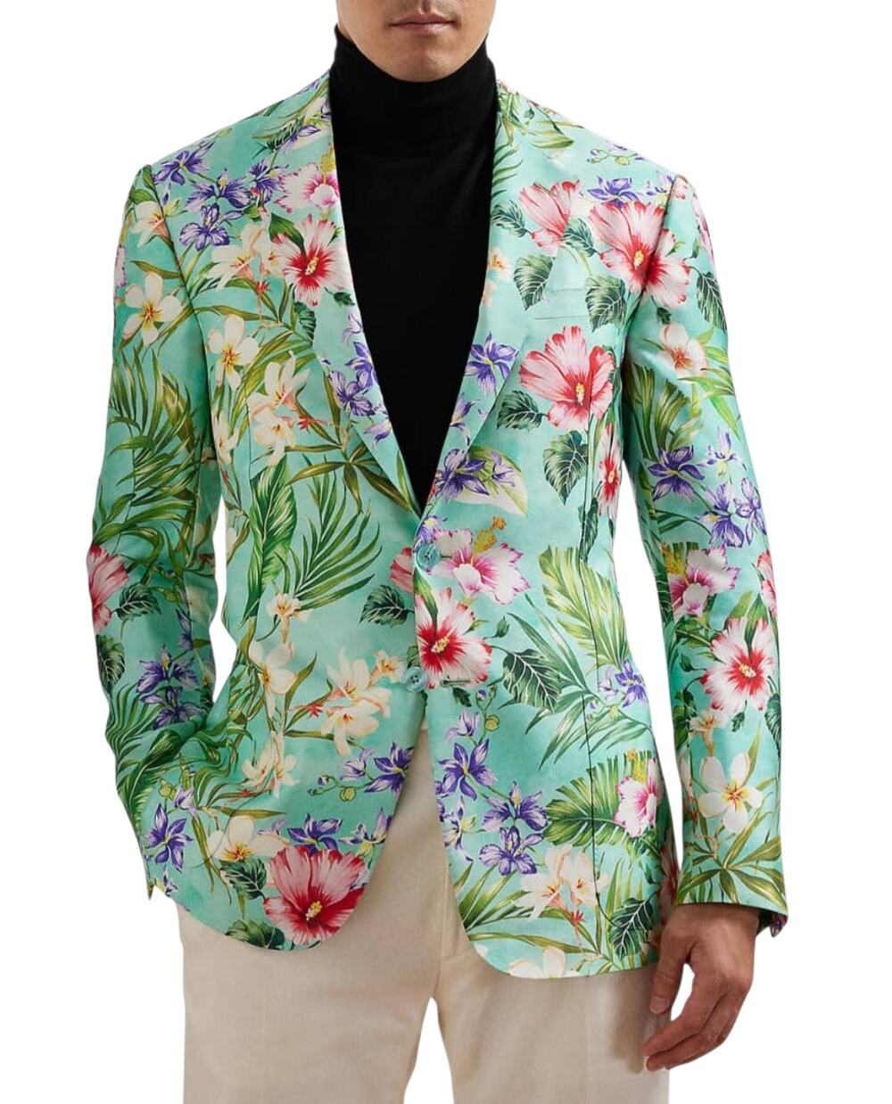 New Ralph Lauren Purple Label Kent Hand Tailored Botanical Silk Jacket Mens 40R